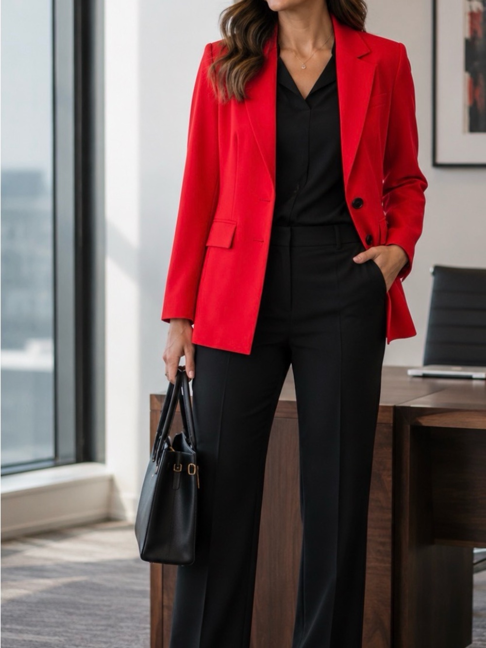 Chico’s Red Blazer Jacket Size 2 Career Office Business Chic